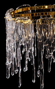 Modern Ceiling Home Rectangle Luxury Brass Crystal Chandelier Pendant Lamp for Kitchen Island Chandelier Decoration