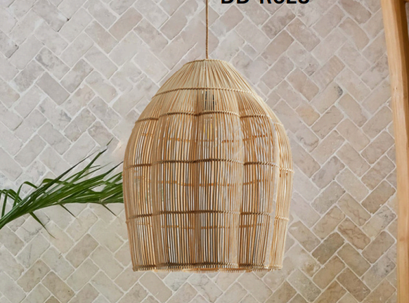 Bohemian Style Rattan Hanging Ceiling Light – Handcrafted Pendant Lamp for Living Room, Bedroom & Home Décor