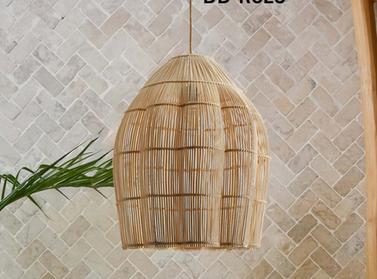 Bohemian Style Rattan Hanging Ceiling Light – Handcrafted Pendant Lamp for Living Room, Bedroom & Home Décor
