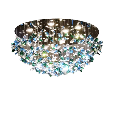 Italian Designer K9 Crystal Petal Chandelier – Luxury Adjustable Ceiling Light for Living Room, Bedroom & Hall