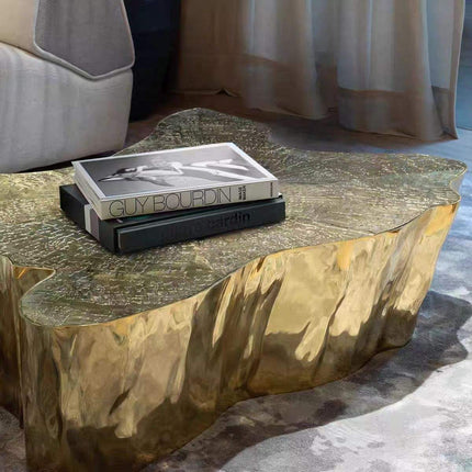 Luxury Modern Titanium Gold Stainless Steel Central Coffee Table Set – Bulk Metal Furniture for Elegant Living Rooms
