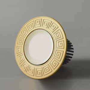 Antique Gold LED Spotlight – Classical Recessed Downlight with Anti-Glare Design for Living Room, Bedroom & European Interiors