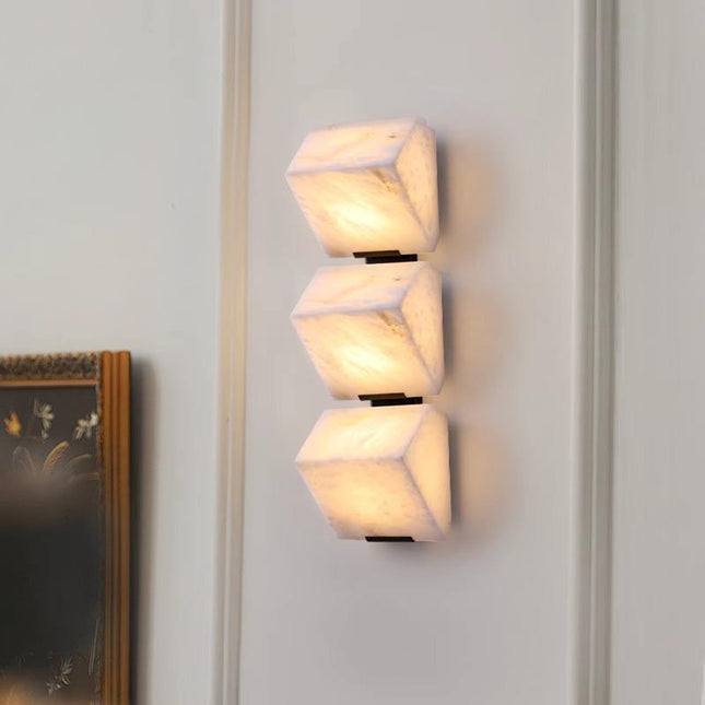 Modern Luxury Wall Lamp with Real Spanish Marble LED Light for Living Room, Bedroom, Corridor & Hallway
