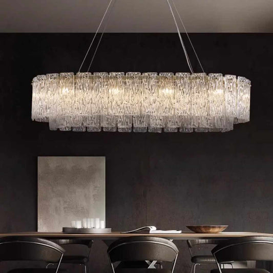 Luxury Modern Rectangular Crystal Chandelier – Large Linear Pendant Light 100cm
