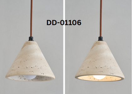 Nordic Modern Luxury Travertine Pendant Light Minimalist White LED Hanging Light