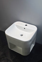 Load image into Gallery viewer, Small Wall-Mounted Porcelain Washbasin – Compact One-Piece Lavabo Sink for Apartments and Small Bathrooms
