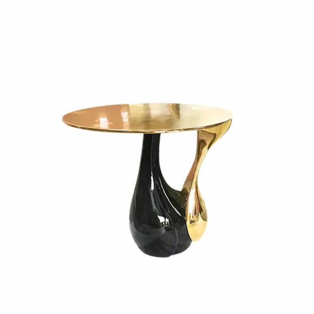 Europäischer Beistelltisch im einzigartigen Design, galvanisiert, hochglänzend goldfarben 