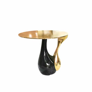 Europe Unique Design Living Room Side Table Electroplate High Glossy Golden Side Table