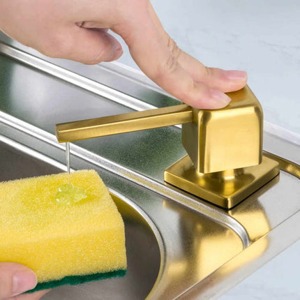 Nachfüllbarer Flüssigseifenspender aus Chrom für Küchenspülen, geeignet für Gelseife 