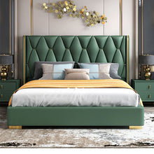 Charger l&#39;image dans la galerie, Modern Luxury Queen Size bedroom sets high headboard bed frame with storage function
