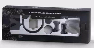 Bathroom Accessories Set 7pcs Black Stainless steel