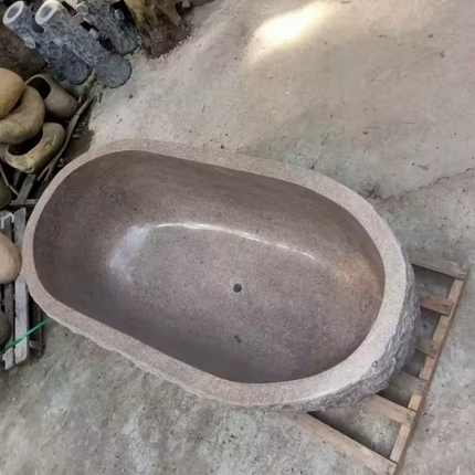 Modern Luxury Oval Granite Bathtub – Natural Stone Indoor Spa Tub for Home (Size can be Customize)