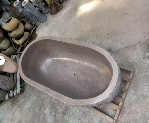 Modern Luxury Oval Granite Bathtub – Natural Stone Indoor Spa Tub for Home