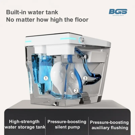 Diagram of a water system with labeled components and BGS branding.