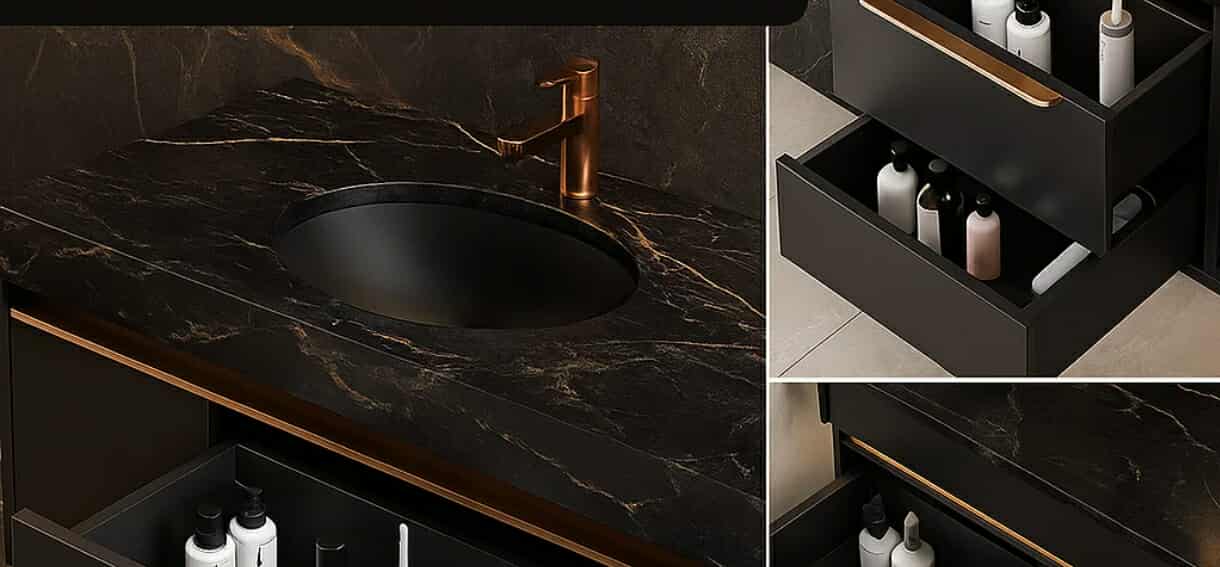 Modern Bathroom Vanity Set with Cabinet, Mirror, and Sink – Luxury Bathroom Furniture Design