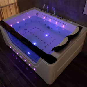 2-Person Jacuzzis Two-Person Whirlpool Acrylic Massage Bathtub with Three Skirts Hotel Luxury Bath Hydromassage