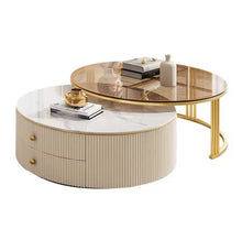Cargar imagen en el visor de la galería, Modern Glass Coffee Tables Metal Steel Stainless Style Sets Living Packing
