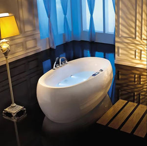 Oval Shape Indoor Luxurious Jet Whirlpool Massage Bathtub for Single Person