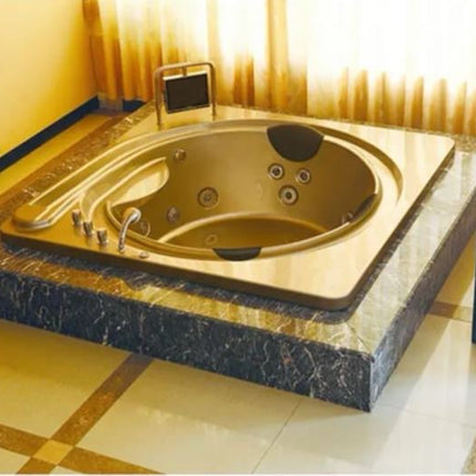 Indoor Small Massage Led Bathroom Spa Tubs Round Drop in Whirlpool Bathtub for 3 person