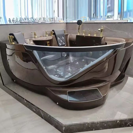 Coffee Clear Acrylic Special Size Double Person Colored Bathtub