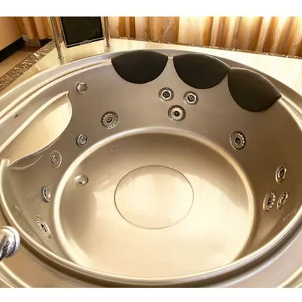 Indoor Small Massage Led Bathroom Spa Tubs Round Drop in Whirlpool Bathtub for 3 person