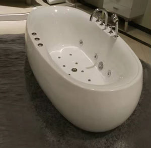 Oval Shape Indoor Luxurious Jet Whirlpool Massage Bathtub for Single Person