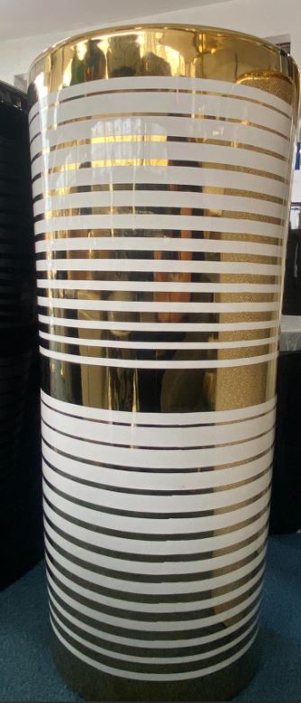 Stand Alone Porcelain Gold Basin Sink for Bathroom