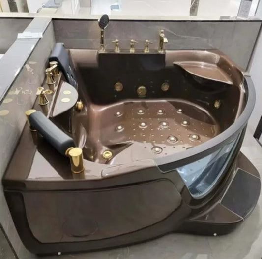 Coffee Clear Acrylic Special Size Double Person Colored Bathtub