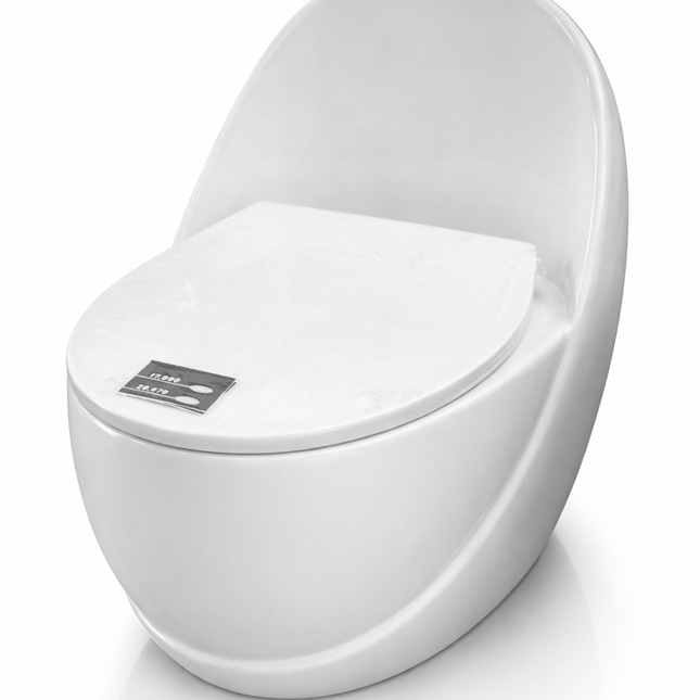 Modern Curved One-Piece Toilet Bowl – Minimalist White Ceramic WC Floor Mounted Bathroom Toilet