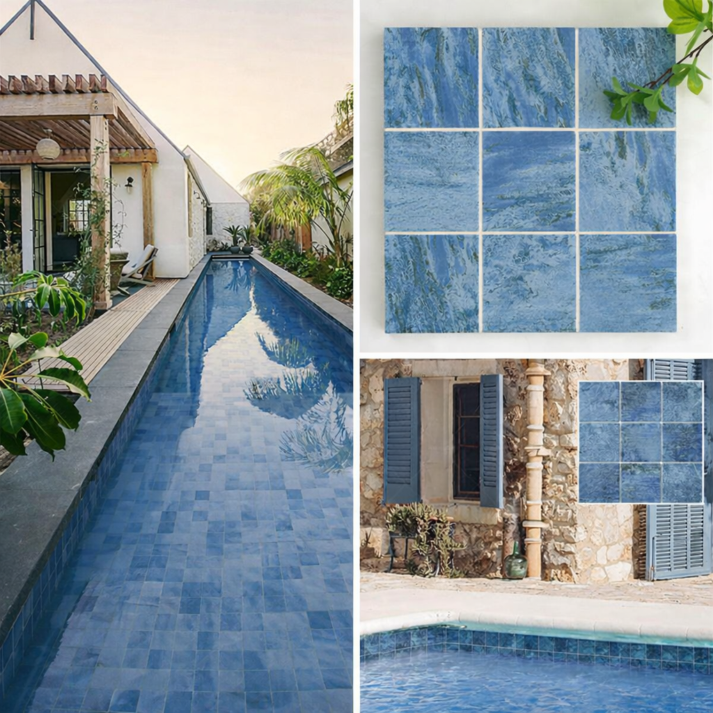 Porcelain Sukabumi Bali Ocean Blue 4x4 Swimming Pool Tiles Modern Mosa ...