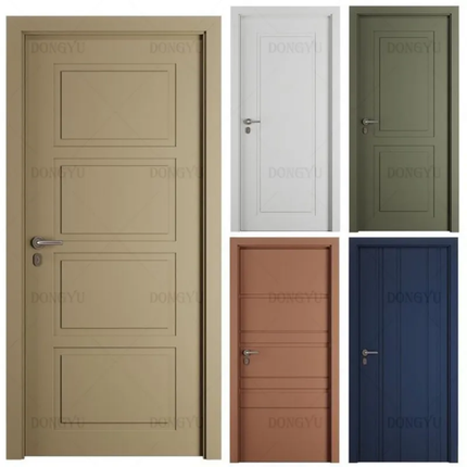 Set of five doors in different colors with 'Dongyu' branding.