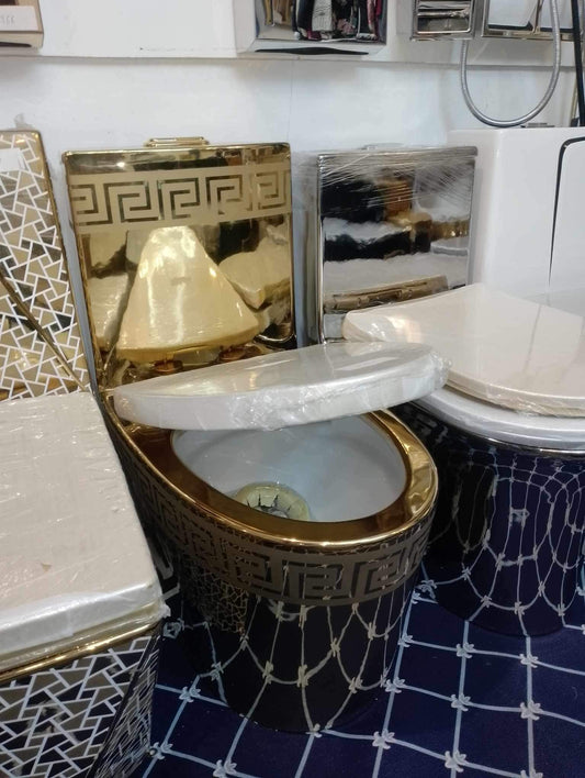 Gold Toilet Bowl Luxury Modern Style  Electroplated Versace Inspired