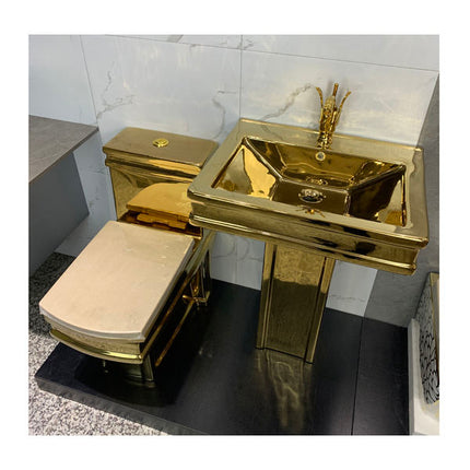 Bathroom Wc One Piece Golden Toilet Seat Toilets Gold Luxury Toilet