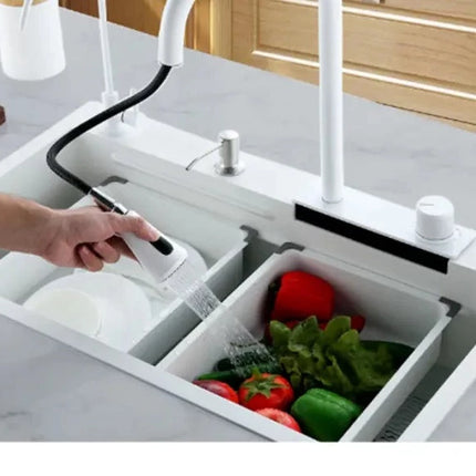 Robinet cascade en acier inoxydable 304 pour évier de cuisine multifonction