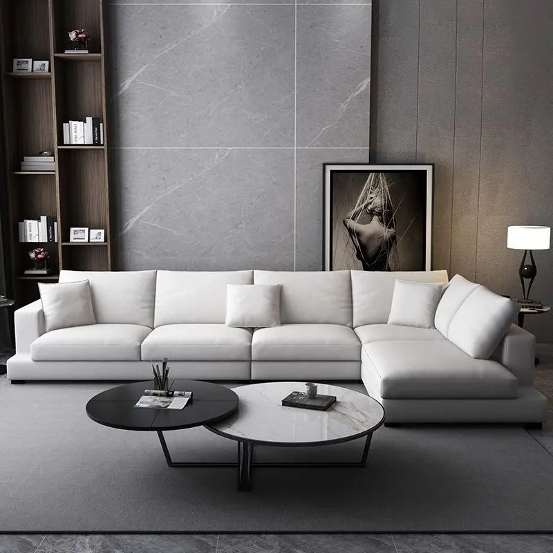 Modern Sectional Sofas with Reversible Chaise L-Shape Feather