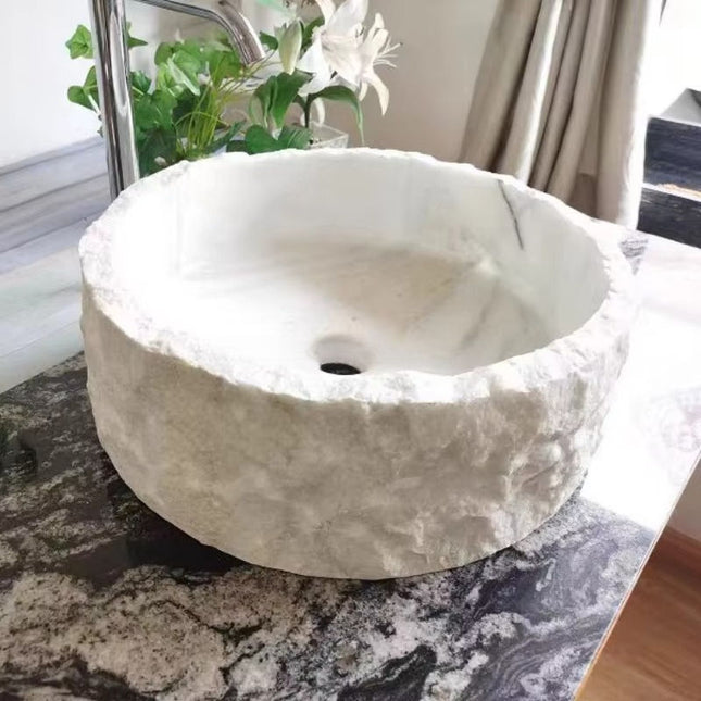 Natural Stone Marble Bathroom Travertine Basin Vanity Modern Wall Hanger Sink
