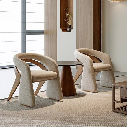 Soft Fabric Padded Seat Paired with Robust Solid Wood Dining Chair a Perfect Choice for Living Room Offering Durable Structure