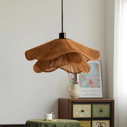 Wabi-Sabi Style Hemp Rope Pendant Lamp, Zen Tea Room, Homestay, Retro Industrial Restaurant, Bedroom, Artistic Weavin