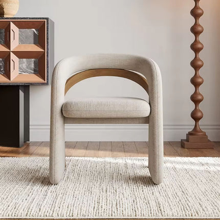 Soft Fabric Padded Seat Paired with Robust Solid Wood Dining Chair a Perfect Choice for Living Room Offering Durable Structure