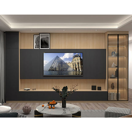 Modern Wooden Solid Wood Luxury High Gloss Custom Color Heat Insulation TV Cabinet for Living Room Hotel Apartment