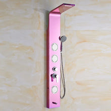 Cargar imagen en el visor de la galería, Stainless Steel Pink Shower Panel with Shower System
