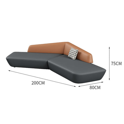 Minimalist Contemporary Leather Office Sofa Combination Premium Office Furniture Simple Modern Modular Sofa