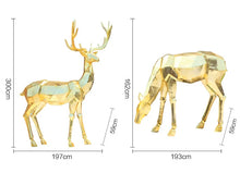 Load image into Gallery viewer, Gold Lighted Fiberglass Sculpture Geometric Christmas Deer
