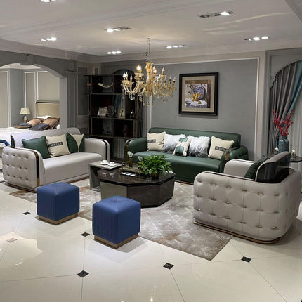 Modern Luxury Living Room Sofa Set New Arrival with PU Leather Cover for Villas Apartments Hotels Living Room Furniture