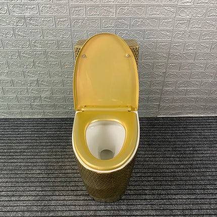 Dubai Luxury Gold Embossed Toilet Bowl – Electroplated Custom Ceramic WC Special Edition