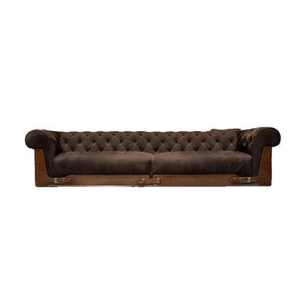 Luxury 3-seater Italian Leather Sofa Set High-end Upholstered Sofa Living Room Available in Fabric Wooden Velvet Polyurethane