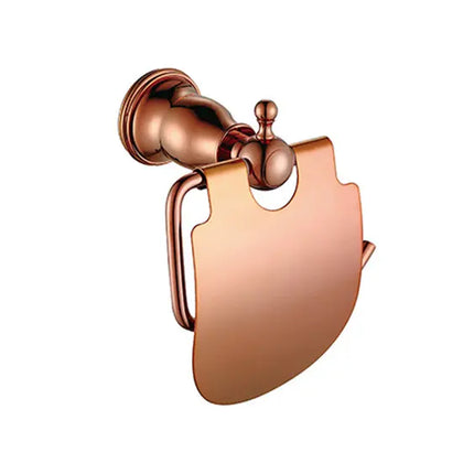 Wandmontiertes Badezimmer-Accessoire-Set aus Edelstahl in Roségold 