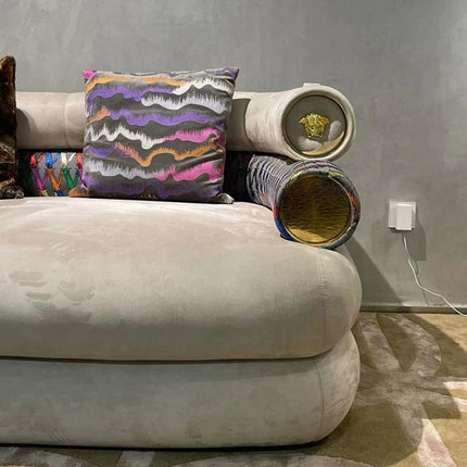 Italian Modern Luxury Sectional Sofa Simple Villa Living Room High-End Furniture Fabric Material Light Luxury Style