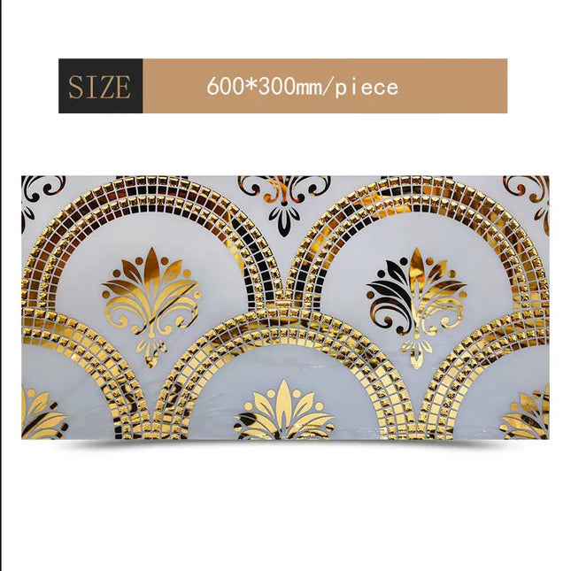 Luxury 30X60 CM White Gold Plated Ceramic Tiles