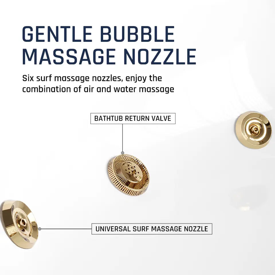 Round Stone Bathtub Solid Surface Freestanding Massage SPA Bathtub